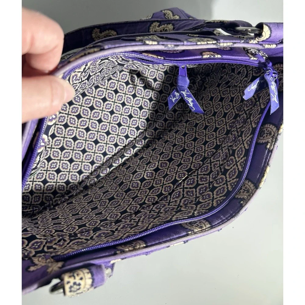 Vera Bradley SIMPLY VIOLET Gabby Purple Paisley Purse Satchel Handbag